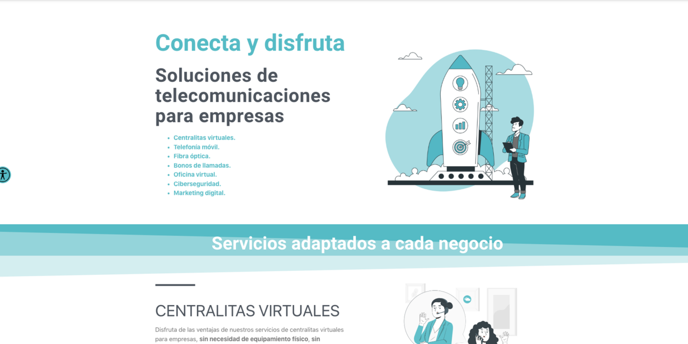 Telco & Hosting - creación de identidad digital desde cero (incluyendo logo, página web, copy y estrategia en RRSS)